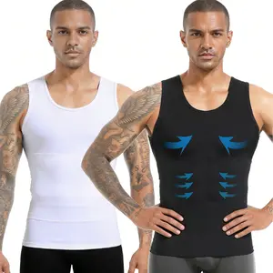 Menswear Shirt Tummy Control Stretchy Shapewear Compression Breathable Sports Athletic Workout Tank Tops Activewear Smooth Undershirt