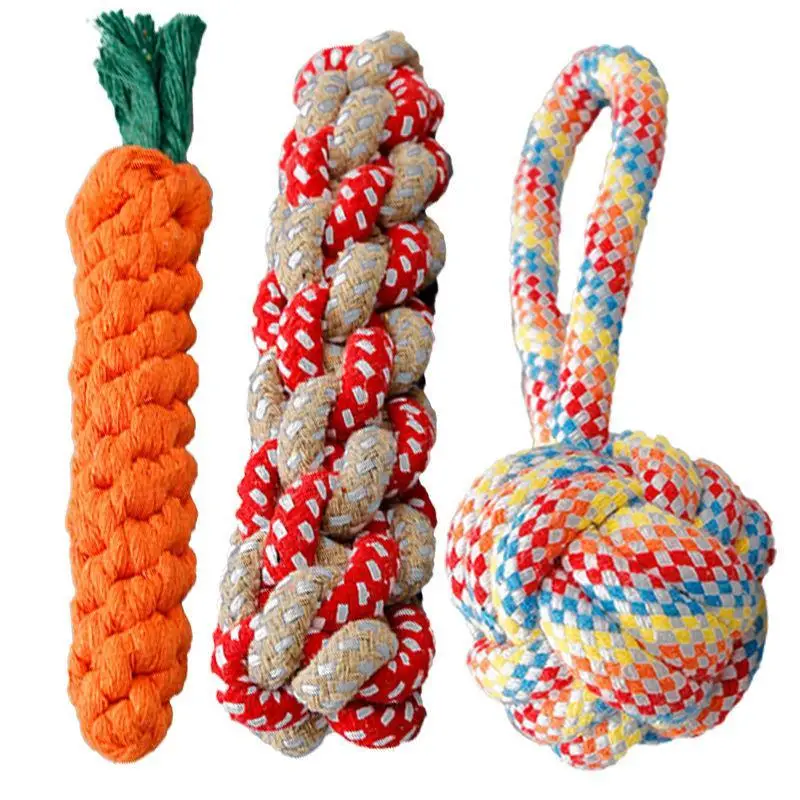 Dog Chew Toy (3 Counts), Durable Pet Teeth Cleaning Toys, Interactive Dog Rope Toy, Pet Supplies for Small Medium Large Dogs & Cats