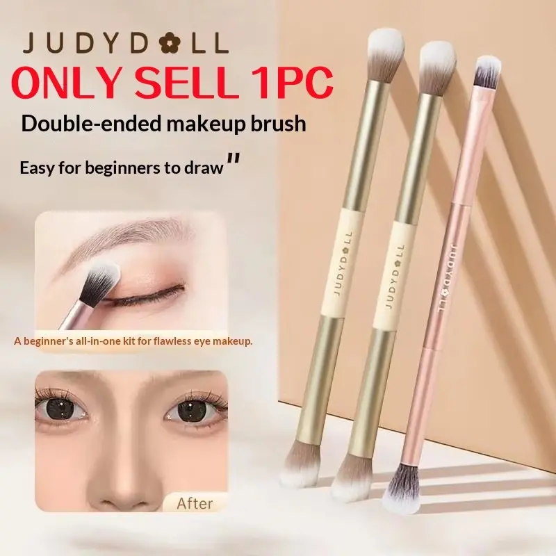 Judydoll Dual-ended Contour Brush - Soft Makeup Brush for Eye Shadow, Nose Contouring, Face Sculpting, Suitable for Beginners