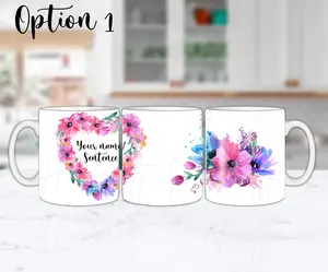 Customizable flowers coffee mug