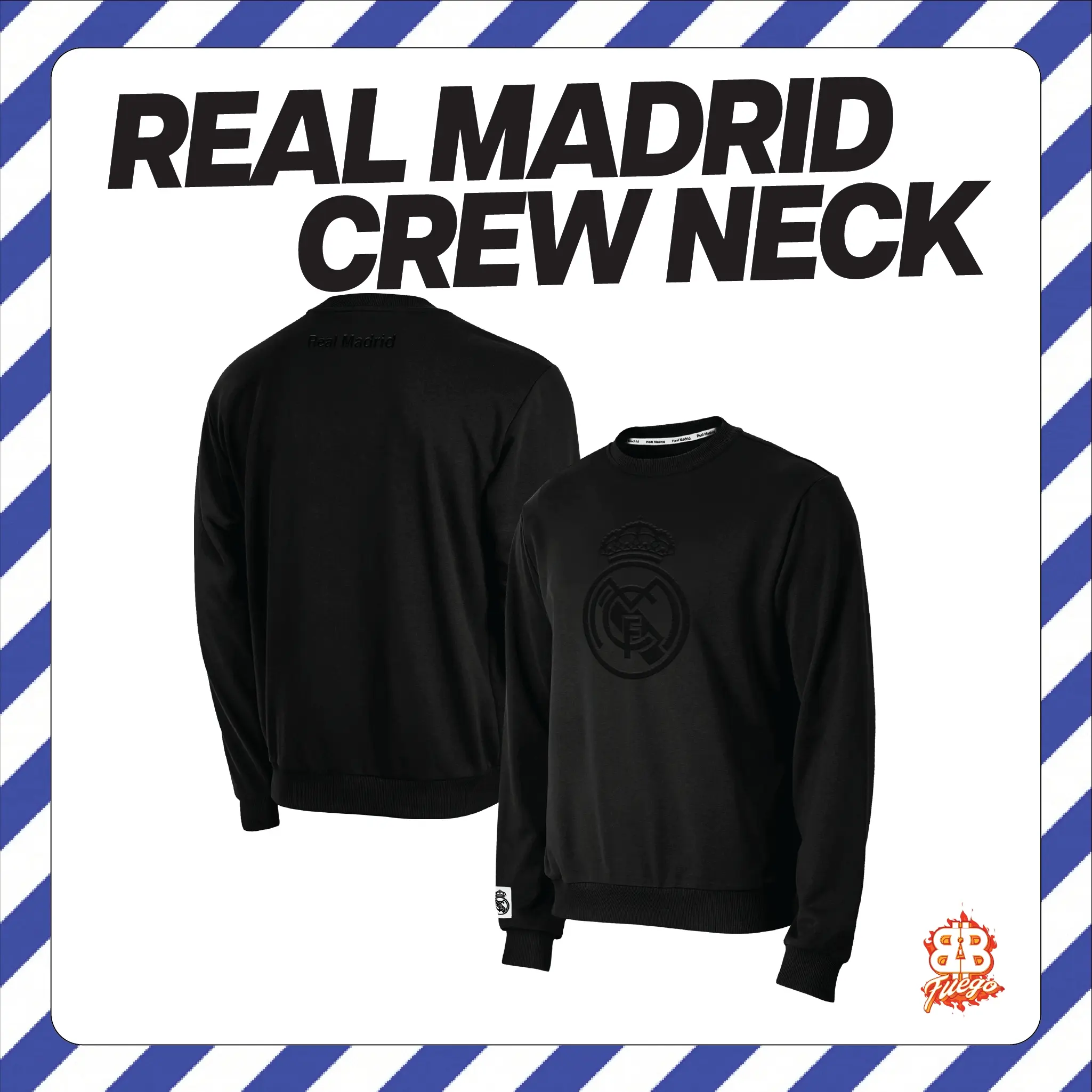 Real Madrid CF Crewneck Pullover Officially Licensed Los Blancos Sweatshirt | ¡Hala Madrid! LV