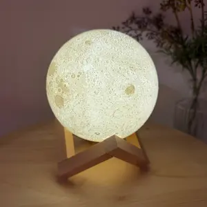 Lithophane Moon & Earth Display - 3D Printed Collectible