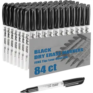 Dry Erase Markers Bulk, 84 Pack Black Fine Point Tip Whiteboard Markers, Low Odor Dry Erase Markers for Office,  - Work  Calendar, Refrigerator, and