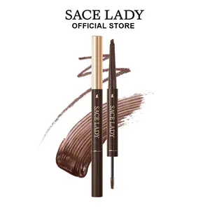Sace Lady 2 in 1 Eyebrow Pencil & Eyebrow Gel, Dual-Ended Brow Pen & Eyebrow Brush for Fuller Brows, Fluffy & Precise, Waterproof Long-Lasting Eyebrow Pen for Women(02 Light Brown)