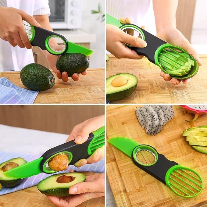 3-in-1 Avocado Slicer - Avocado Peeler | Cutter | Scooper Tool, Kitchen Gadgets Avocado Pit Remover Fruit & Vegetable Tools, for Other Fruits