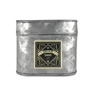True Cowboy Galvanized Oval Tin Soy Candle
