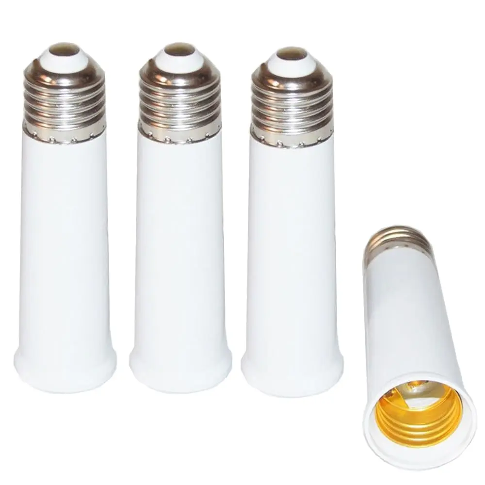 4-Pack E26/E27 Socket Extender Adapter, 12cm/4.72in Anti-High-Temperature Resistance Standard Base, 0~250V Electrical Accessory for LED/CFL Bulbs, Bedroom, Living Room