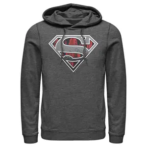 Men's Superman Logo Grunge Pull Over Hoodie