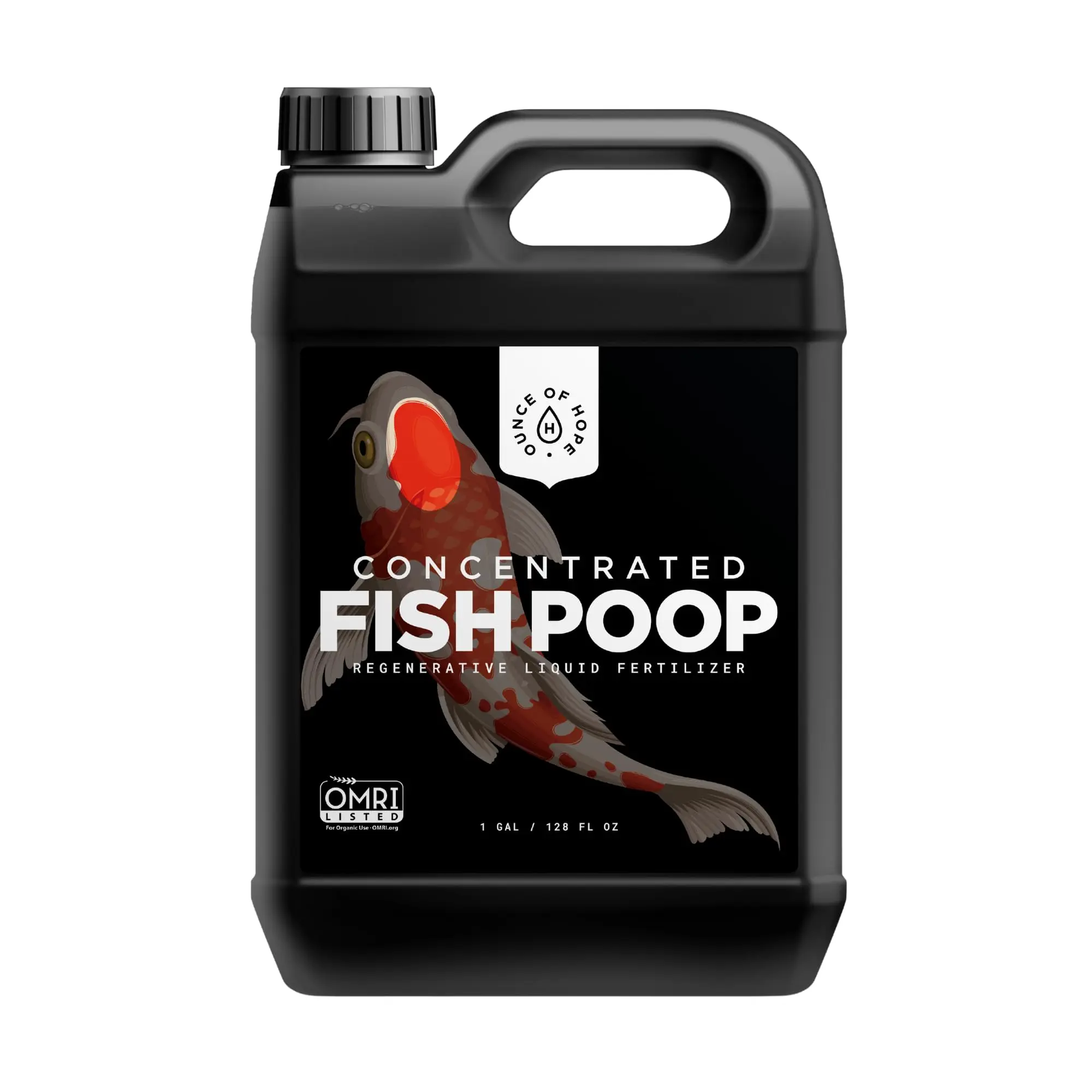 Fish Poop OMRI Listed Organic Liquid Fertilizer (1 Gallon) | Concentrated Indoor & Outdoor Plant Food for Vegetables, Houseplants, Seedlings & Aquaponics