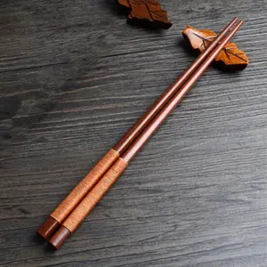 1 pair Japanese style Japanese style chopsticks with twisted threads, simple wooden chopsticks, household utensils, Tableware, high-quality wooden chopsticks, and rosewood chopsticks