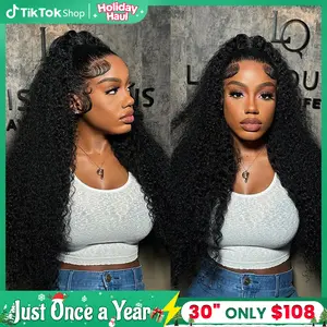 Bling Hair Lace Frontal Wigs Kinky Curly 13x4 13x6 Hd Transparent Lace Front Real Human Hair Wig Pre Plucked 4x4 Lace Closure Wig For Women 30 32 Inch TikTokShopHolidayHaul