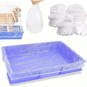10pcs Clear Plastic Disposable Bunny Cage Litter Tray Liner Pads - Prevents Movement And Keeps Cage Clean