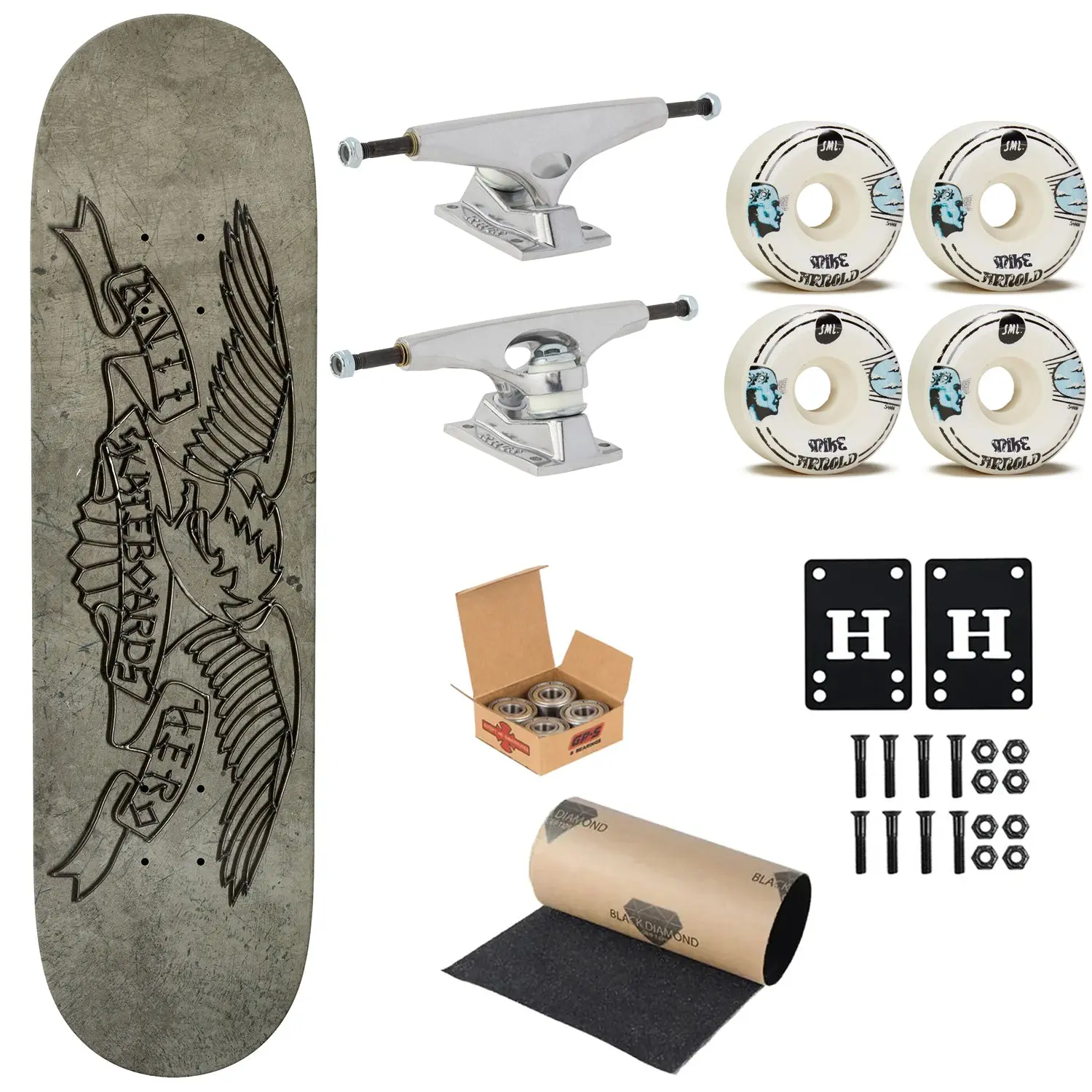 Anti Hero Premium Complete Skateboard Treasure Island Eagle 8.25" Ft. Krux/SML/Independent