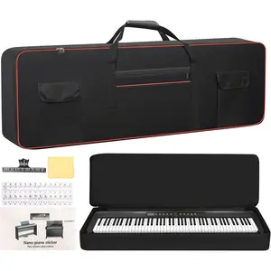 88 Key Keyboard Case(Inner dimension: (53.5"*13"*6.7"),digital piano Keyboard carrying travel case Gig bag,thickened  foldable Oxford cloth, Page Holder & Keyboard Stickers