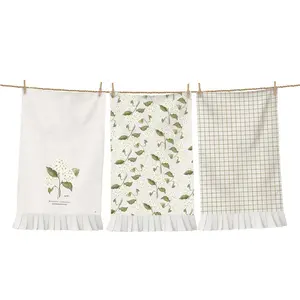 White Hydrangea Tea Towels -
