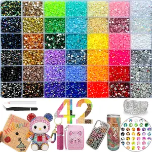 Bedazzling Kit, 40000 pcs 3mm Flatback Rhinestones, Resin Gems in 42 Colors for Nail Art, Tumblers & Craft Projects with Tools