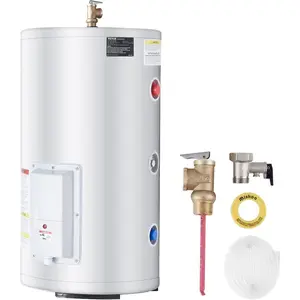 VEVOR Electric Water Heater, 10 Gallon Tank Instant Hot Water Heater, 1.6Kw Tankless Water Heater w/LED Display, Knob Control, IPX4 Waterproof Side Connection On Demand Heaters for Shower, BathVEVOR Super Brand Day