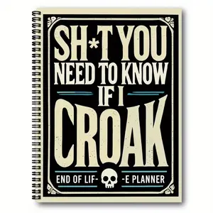 Vintage Gothic Death Plan Organizer, Undated Spiral Notebook, Executor Workbook, Estate Planning, Skull Design, Final Wishes Guide, Spiral Bound Planner