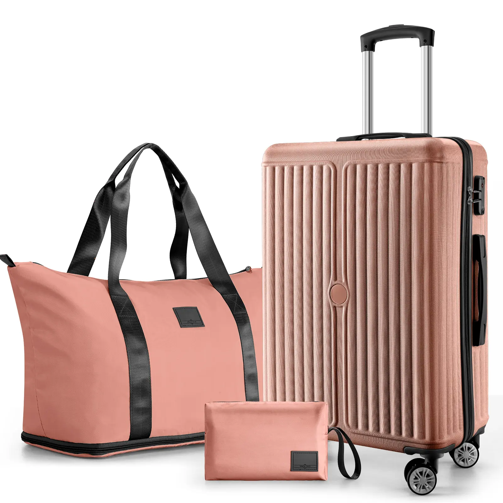Luggage Sets 3 Piece ABS+PC Hardside, Luggage Set with Spinner Wheels, TSA Lock, Lightweight Carry on Luggage, 16"/20"/24"/28" Suitcase with Duffel & Organizer