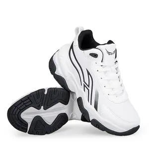 Men's Chunky Lace-Up Running Shoes - Cushioned Comfortable Footwear, Durable Sports Shoes for Daily Commute & Gym Workouts  Size Down Recommended