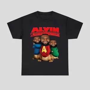 Lebron James & Alvin And The Chipmunks Themed Athletic Top for Sports & Outdoor Activities Men's Short-Sleeve Sports T-Shirt