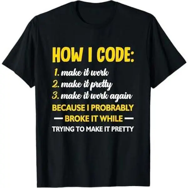 How I Code Programmer Coder Developer Programming Coding T-Shirt