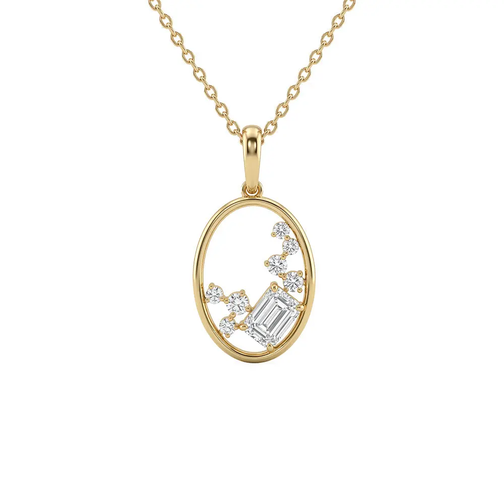.54ct 14K Yellow Gold Lab Grown Diamond Necklace 18"