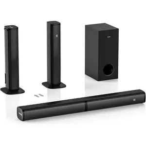 Wohome 2 in 1 Detachable Sound bar with Subwoofers, 2.1 Channel Bluetooth Sound Bar for Smart TV, Home Theater Surround Sound System, Optical,HDMI-ARC, USB Input, Bass Adjust, Remote/Button Control