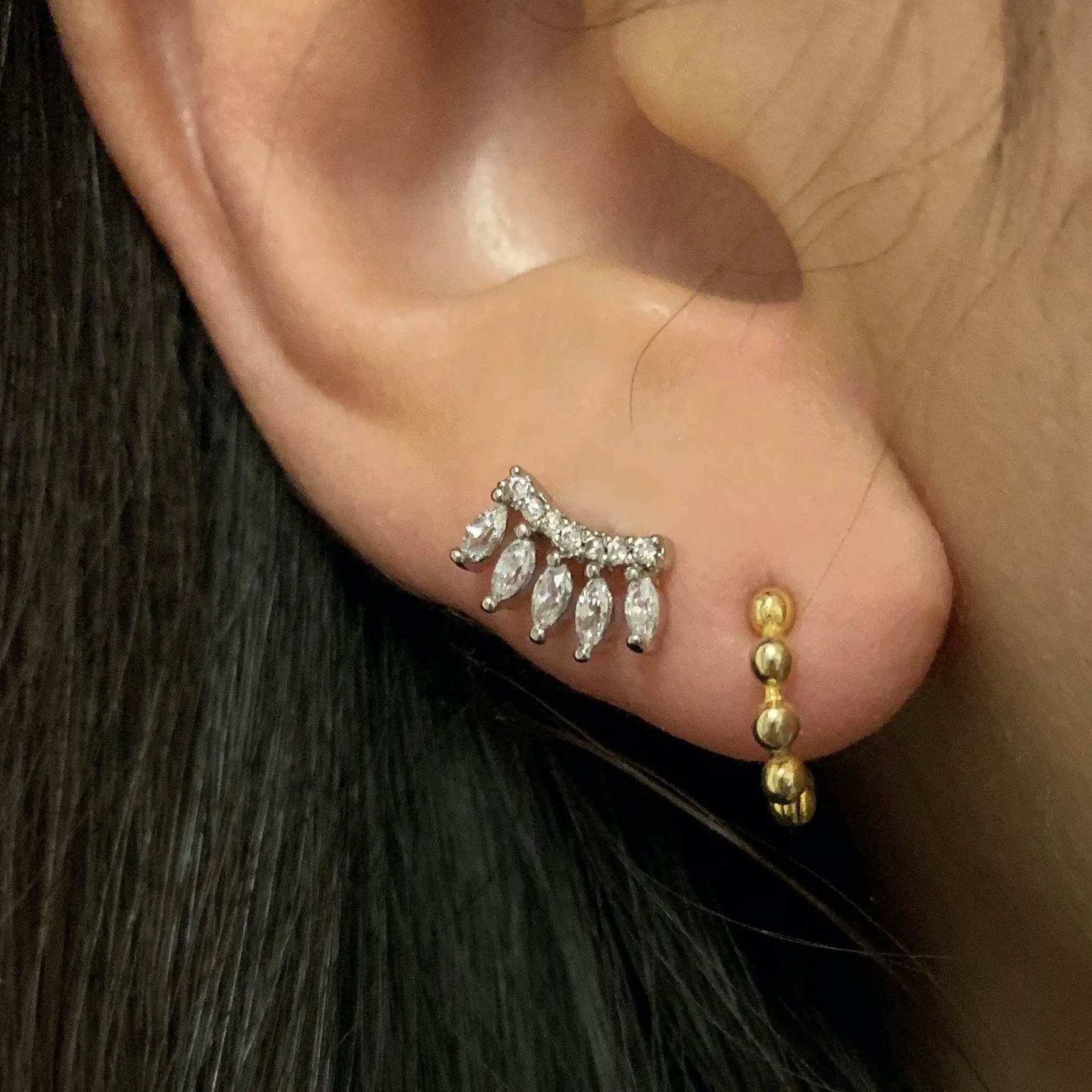 CZ Eyelash Earrings