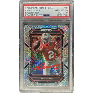 Chris Olave - 2023 Prizm Draft Picks Mojo Prizm #/25  On-Card Autograph - PSA Graded Trading Card