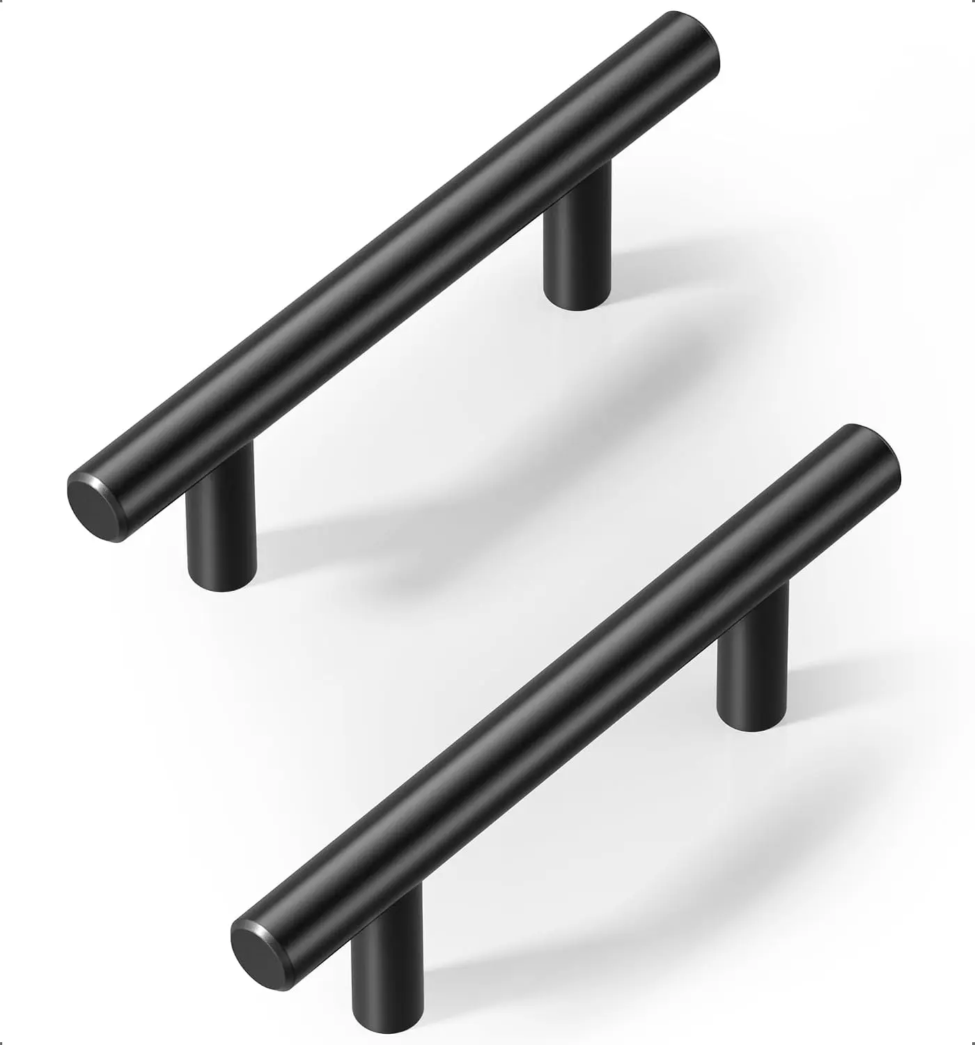 Veise 30-Pack Matte Black Cabinet Handles, 5-Inch Pulls, 3-Inch Hole Center, Stainless Steel Drawer Pulls for Kitchen Cabinets & Dressers