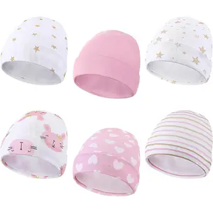 L-KCP003  6 Pcs Preemie Baby Hats Cotton Preemie Caps Warm Newborn Beanie Premature Hat for Nicu Premature Boy Girl