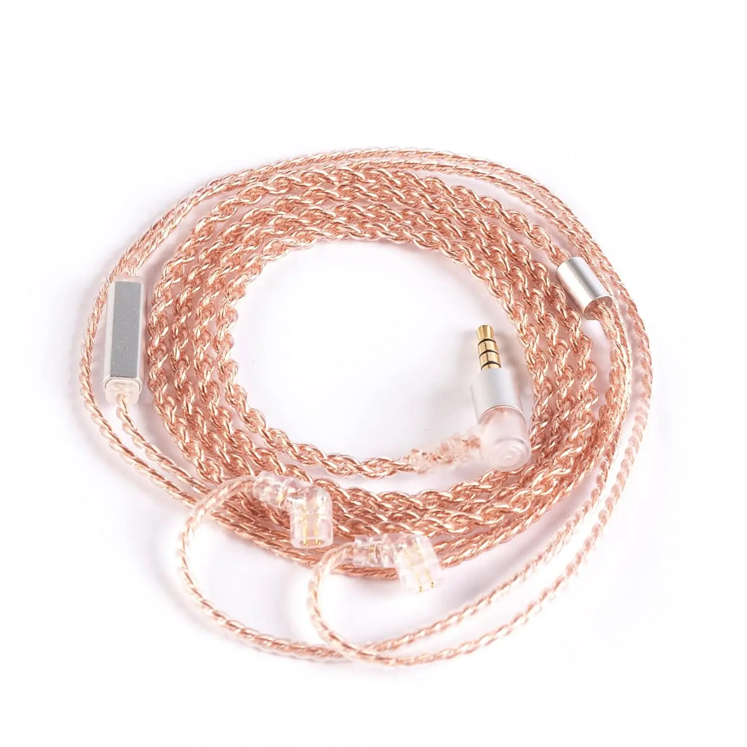 Keephifi KBEAR 4-Core 1.2m Pure Copper Recessed 2Pin IEM Cable with Mic, HiFi Wired Earbuds Detachable Cable for KZ EDX PRO/ZST/ ZS10 PRO/ZS10 PRO X/ZSN PRO/ZSN PRO X/DQS/EDX/EDX PRO/CCA CRA/C12 Headphones, In Ear, Light Weight
