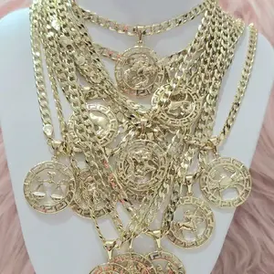 5mmx20inch Cadenas cubanas martilladas con dijes del signo zodiacal. Elige el tuyo. Laminado de alta calidad.