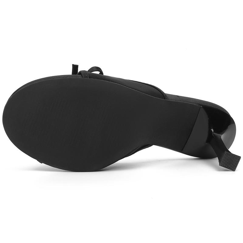 Mostrin Kitten Heels for Women Round Toe Heels With Bow Vintage Mules Sexy Slip on Stiletto Backless Sandals for Party Daily Shoe Footwear