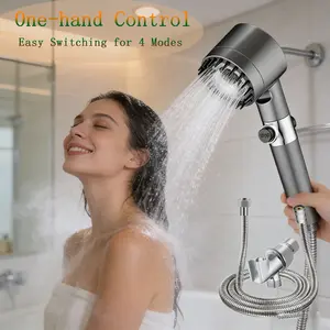 Modern Bathroom Essentials: One-hand Control Shower Set with 4 Spray Modes for Customizable Experience