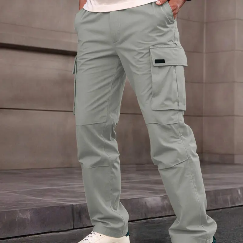 Men's Casual Fashionable Pocket Woven Cargo Pants, Spring Wear, Comfortable Fit Stylish Design for Daily Use, Casual Fashionable Fitted Pants, Casual Trouser