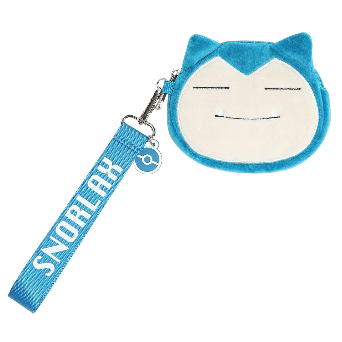 Pokemon Snorlax Plush Zip Around Coin Purse Key Chain Wristlet Pouch 5" With Rubber Charm, Bags For Everyday, Everyday Bag, Coin Pouch, One Size