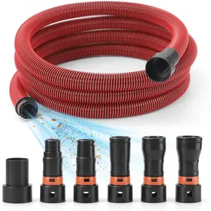 10-Foot Dust Collection Hose Kit for Home and Workshop Vacuum Cleaner Systems, Comes with 6 Adapters for Woodworking Power Tools and Grinders, Compatible with Multi-Brand Power Tool Dust Collection Adapter Set