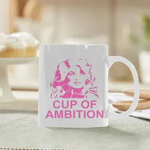 11oz "Cup of Ambition" Design, White, No Assembly Required, Ideal for Office, Home, Birthday, Gifts for Parents, Friends, Coworkers Coffee,Sarcastic Coworker Coffee Cup, Easter Basket Stuffer for Her, Unique Birthday Surprise for Bestie