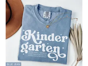 Comfort Colors® Kindergarten Teacher Shirt, Retro Teacher Shirt, Teacher Team Shirt, Kindergarten Tee