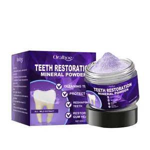 Oralhoe Purple Whitening Tooth Powder - Contains Hydroxyapatite, Removes Surface Stains, Whitens and Cleans, Strengthens Enamel, Long-Lasting Fresh Breath - Suitable for Daily Oral Care