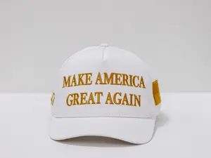 America Great Embroidered Adjustable Unisex White Baseball Cap