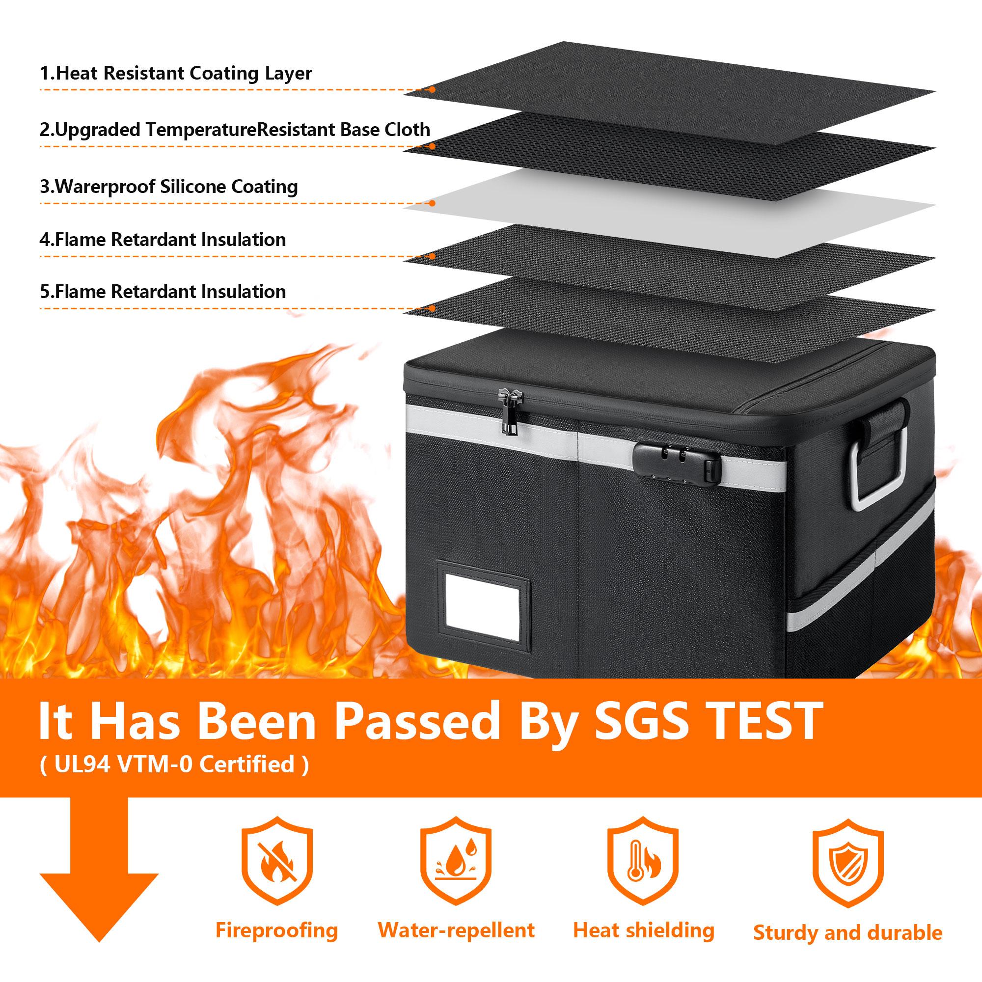 Fireproof Document Box | Secure & Waterproof File Organizer with Lock
