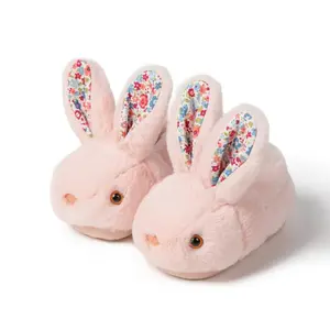 House Shoe Bunny Design Plush Indoor Slippers Non-Slip Comfortable Soft Cotton Footwear