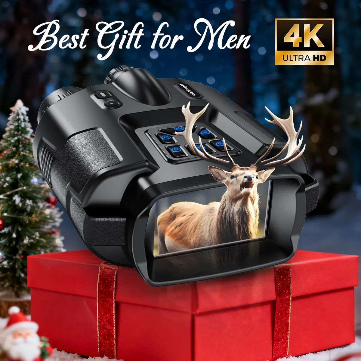 Diyimin 4K Night Vision Goggles & Binoculars, 2000mAh Battery, 7 Levels Infrared, 6X Digital Zoom, 3" HD Screen, 8X Zoom, IR Tactical Light, Includes 64GB Card for Hunting Surveillance Wildlife Observation Camping, Cool Tech Gifts for Men