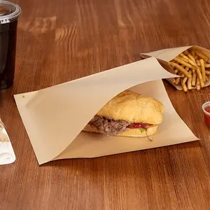 50/100 kraft paper sandwich bags, greaseproof disposable food bags, suitable for burgers, desserts, fried chicken | Leak-proof snack packaging, suitable for parties, catering, food trucks | Weddings, birthdays | Back to school season