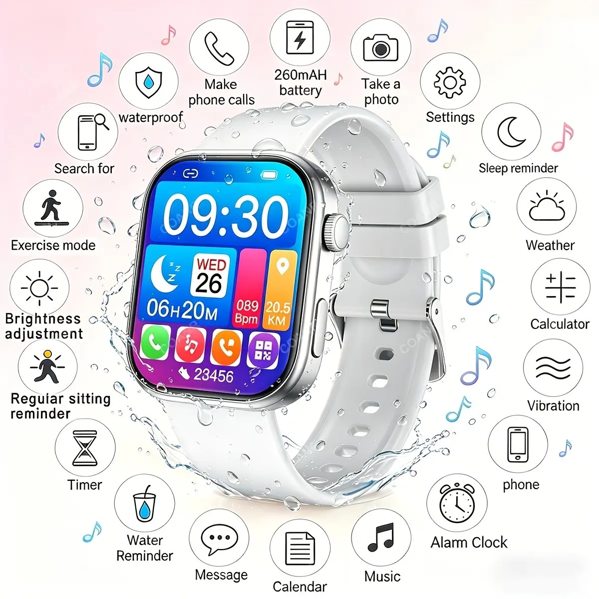 2026 Bluetooth-compatible Smartwatch, Sports Smart Watches, 1.83 Inch Tft Display, Electronic Movement, Multiple Sport Modes, Brightness Adjustment, Sleep Reminder, Alarm Clock, Workout Watch, Unisex Watch, Holiday Gift Essential