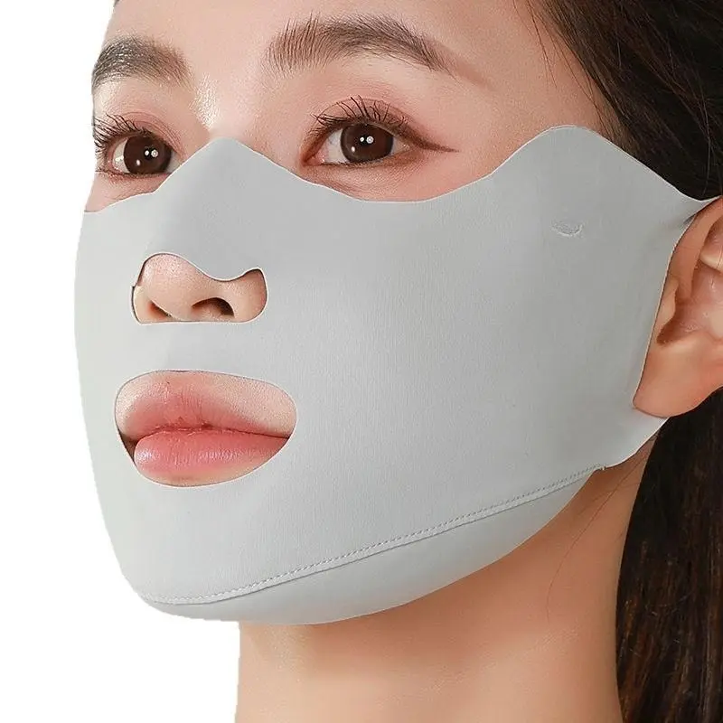 2026 Summer Unisex 3D-Fit Ice Silk Face Mask with Face Mask Design, Women's Breathable Protective Cover for Outdoor Running, Golf Sun Protection
