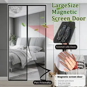 Summer Magnetic Curtain, Decorative Door Curtain, Magnetic Buckle, Pet Friendly, No Drilling Required, Fine Mesh Design, Easy Installation